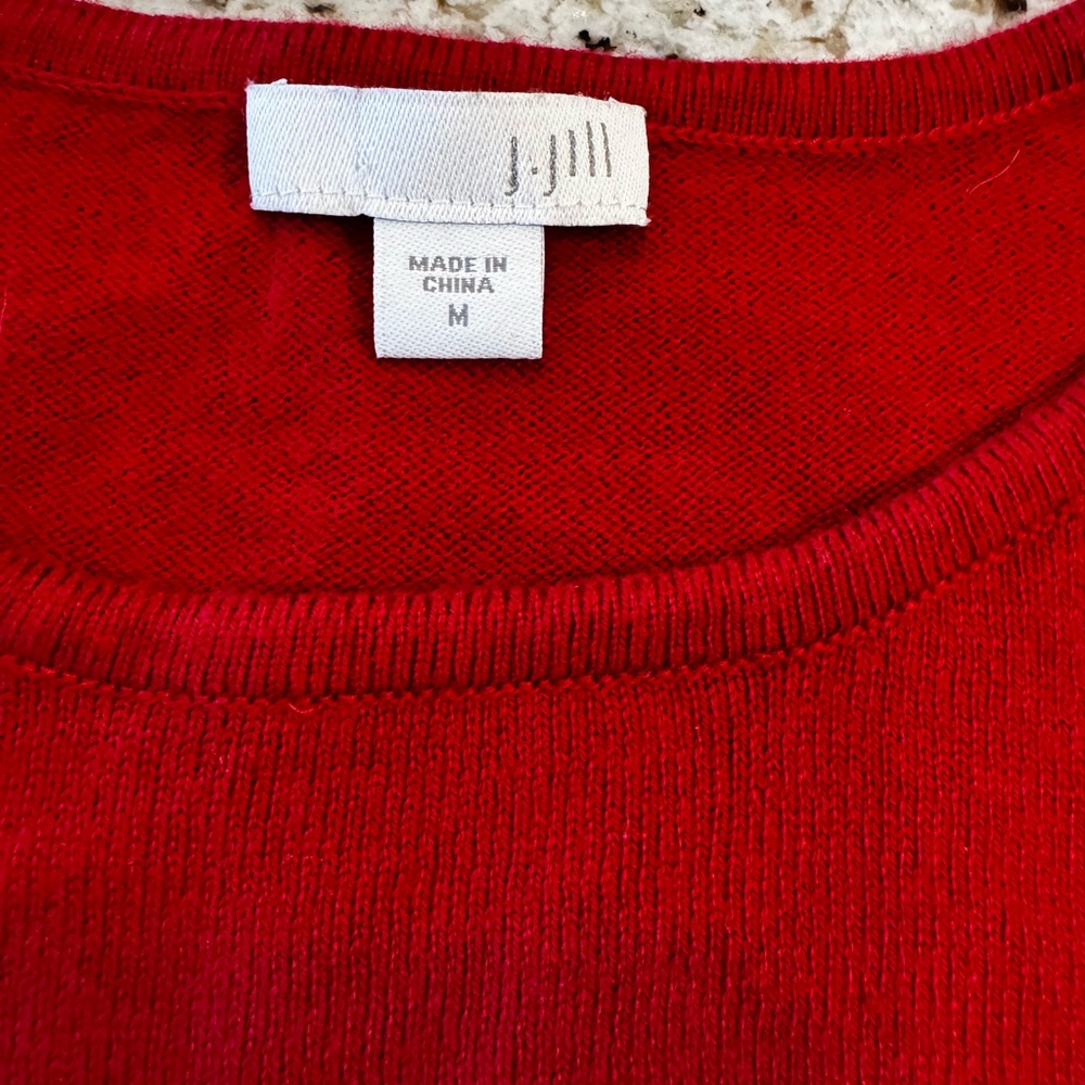 J. Jill Vibrant Red Crew Neck Sweater - Picture 4 of 8